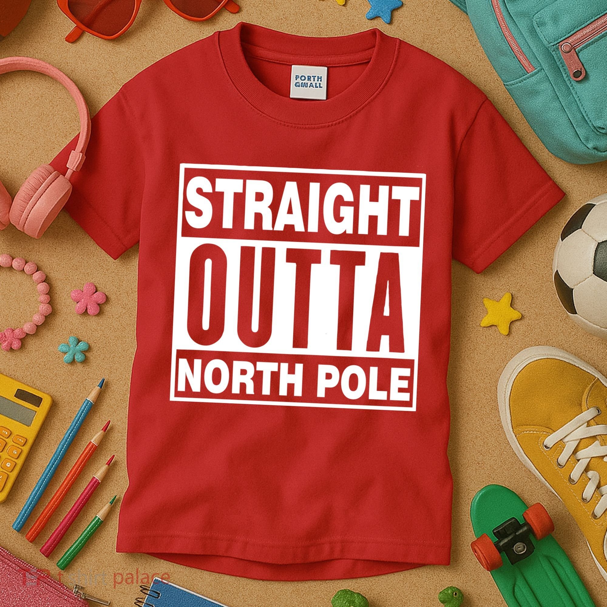 Straight Outta North Pole Kids T-Shirt