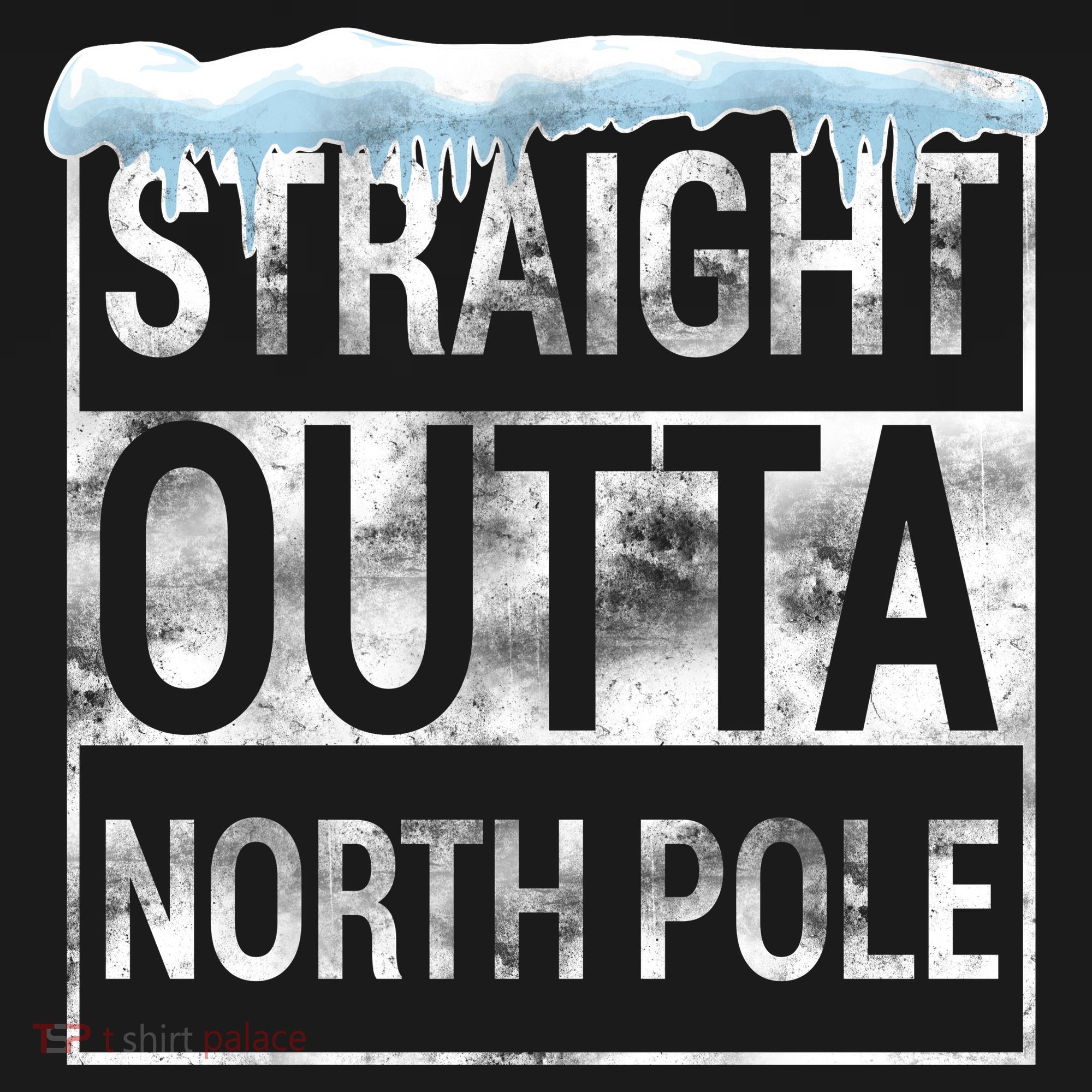 Straight Outta North Pole Funny Christmas Infant Fleece One Piece