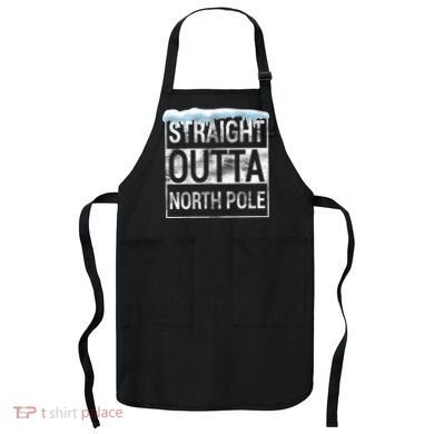 Straight Outta North Pole Funny Christmas Apron