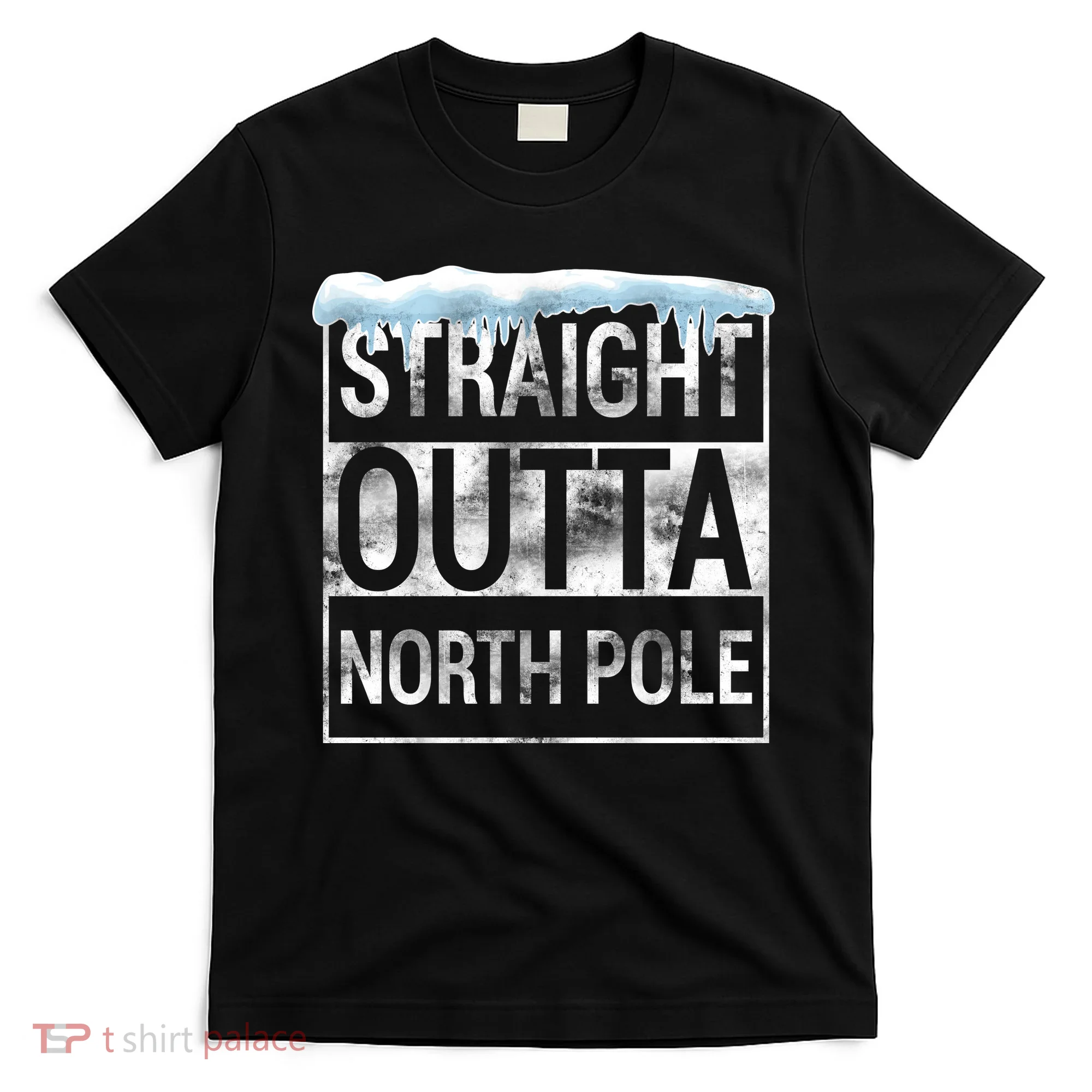 Straight Outta North Pole Funny Christmas T-Shirt