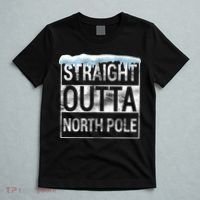 Straight Outta North Pole Funny Christmas T-Shirt thumb 5