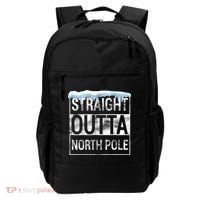 Straight Outta North Pole Funny Christmas Backpack thumb 0