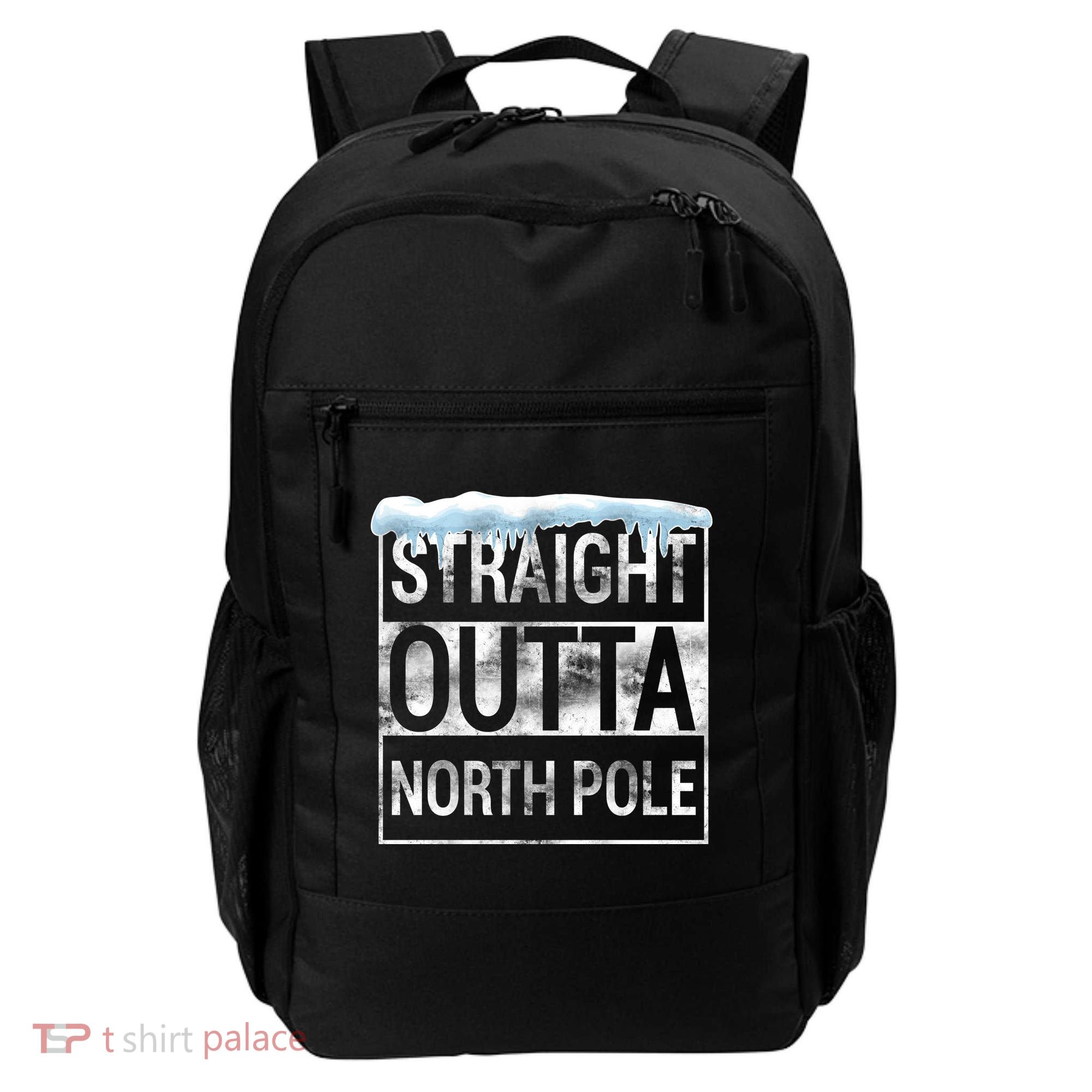 Straight Outta North Pole Funny Christmas Backpack