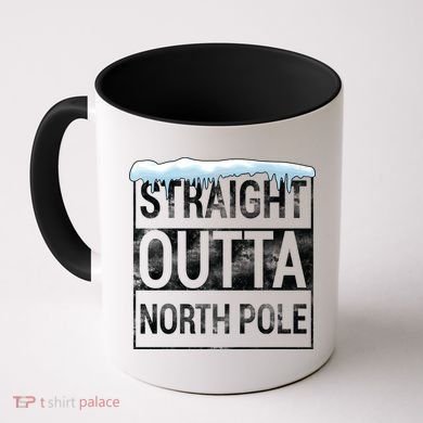 Straight Outta North Pole Funny Christmas Coffee Mug