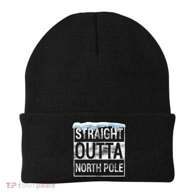 Straight Outta North Pole Funny Christmas Beanie
