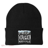 Straight Outta North Pole Funny Christmas Beanie thumb 0
