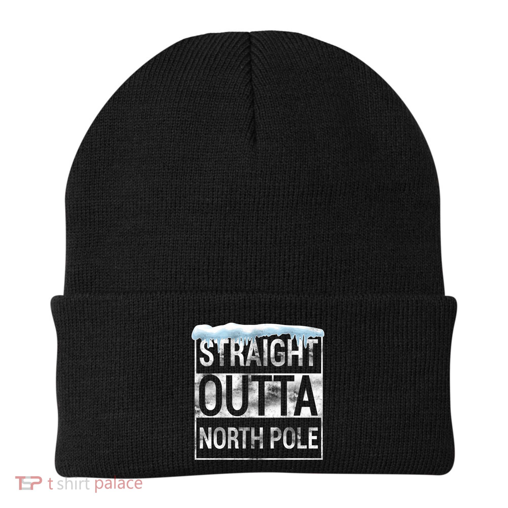 Straight Outta North Pole Funny Christmas Beanie