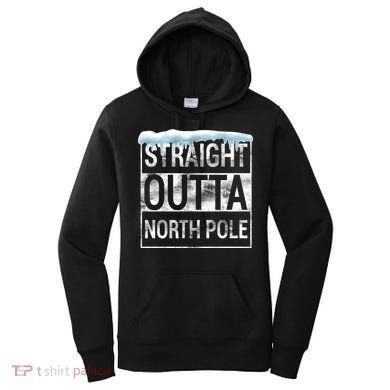 Straight Outta North Pole Funny Christmas Women's Hoodie