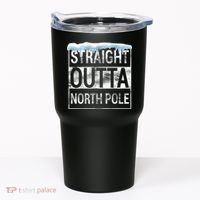 Straight Outta North Pole Funny Christmas Tumbler thumb 0