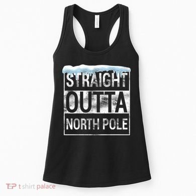 Straight Outta North Pole Funny Christmas Women's Tank Top