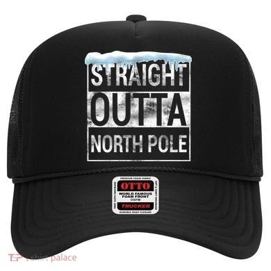 Straight Outta North Pole Funny Christmas Hat