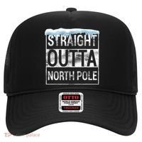 Straight Outta North Pole Funny Christmas Hat thumb 0
