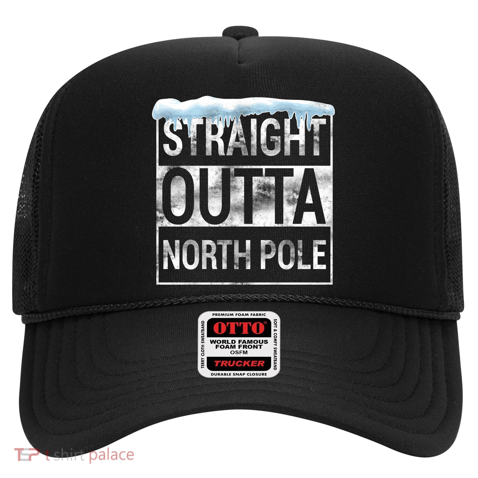 Straight Outta North Pole Funny Christmas Hat