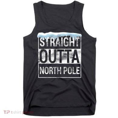 Straight Outta North Pole Funny Christmas Tank Top