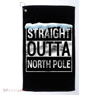 Straight Outta North Pole Funny Christmas Golf Towel