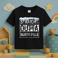 Straight Outta North Pole Funny Christmas Toddler T-Shirt thumb 3