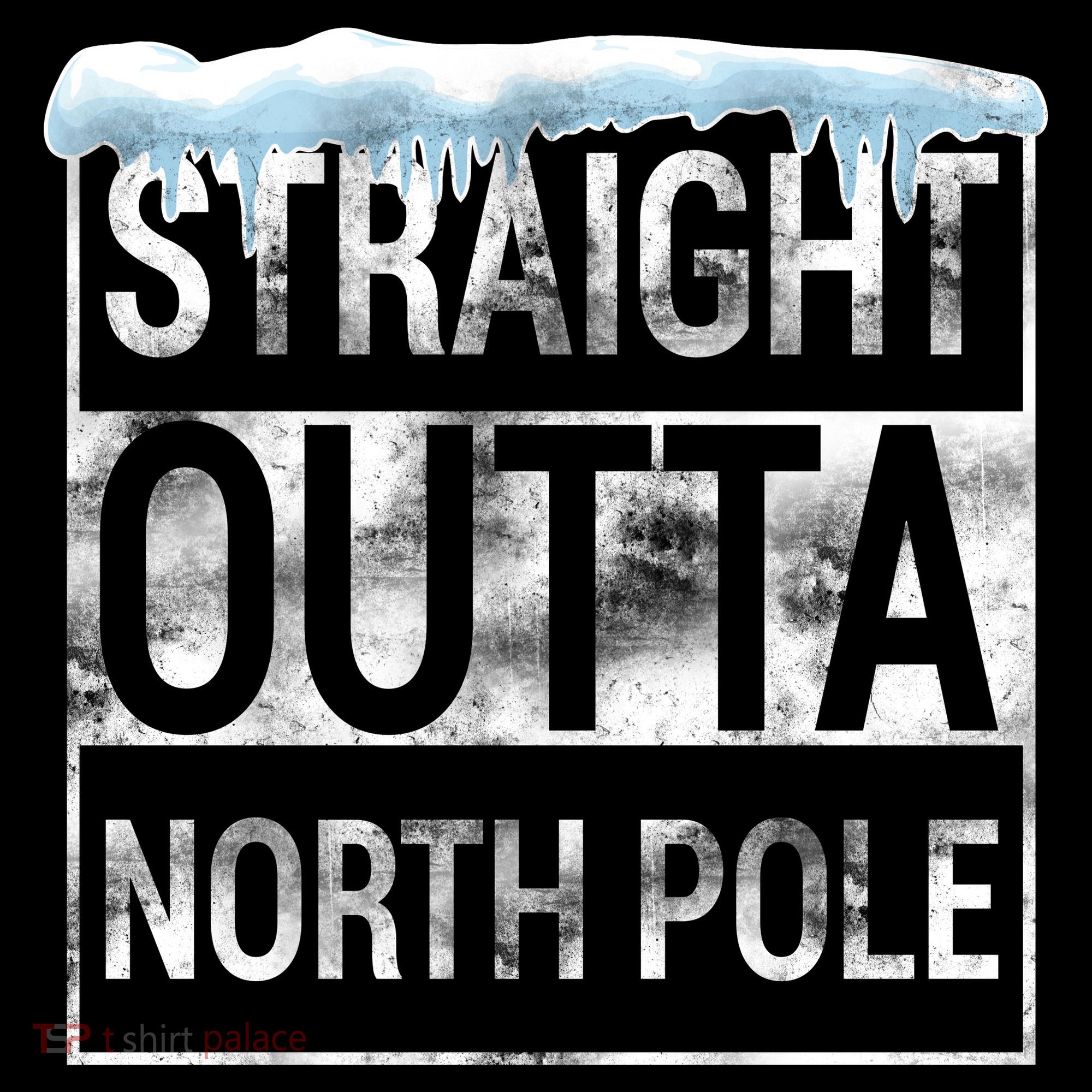 Straight Outta North Pole Funny Christmas Toddler T-Shirt