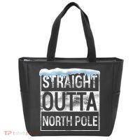 Straight Outta North Pole Funny Christmas Tote Bag thumb 0