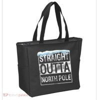 Straight Outta North Pole Funny Christmas Tote Bag thumb 2