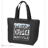 Straight Outta North Pole Funny Christmas Tote Bag thumb 3