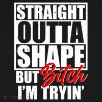 Straight Outta Shape But Bitch I'm Tryin USA-Made Doggie Bandana thumb 2