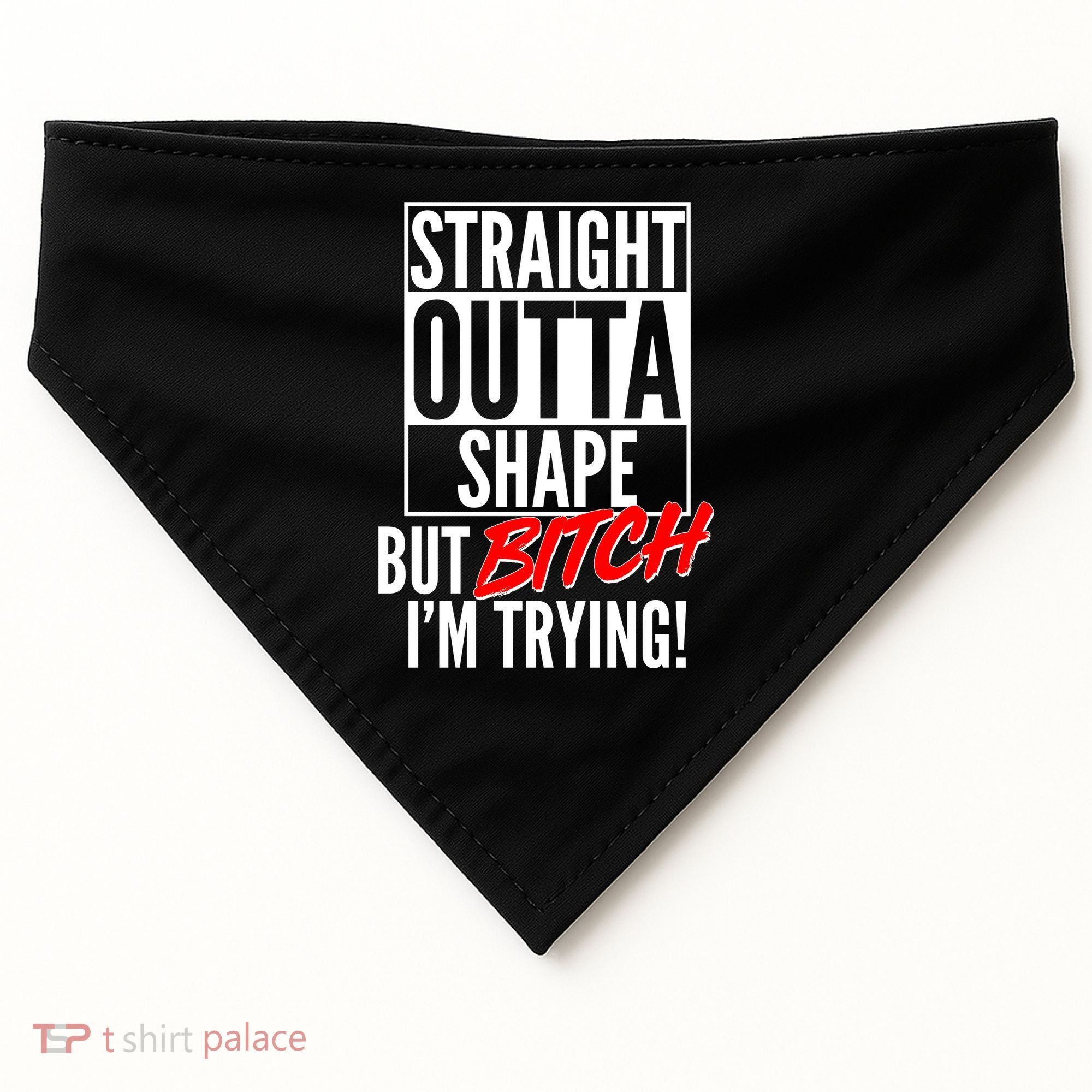 Straight Outta Shape But Bitch I'm Trying USA-Made Doggie Bandana