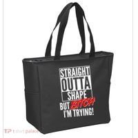 Straight Outta Shape But Bitch I'm Trying Tote Bag thumb 2