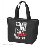 Straight Outta Shape But Bitch I'm Trying Tote Bag thumb 3