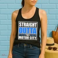 Straight Outta The Motor City Detroit, Michigan Women's Tank Top thumb 2