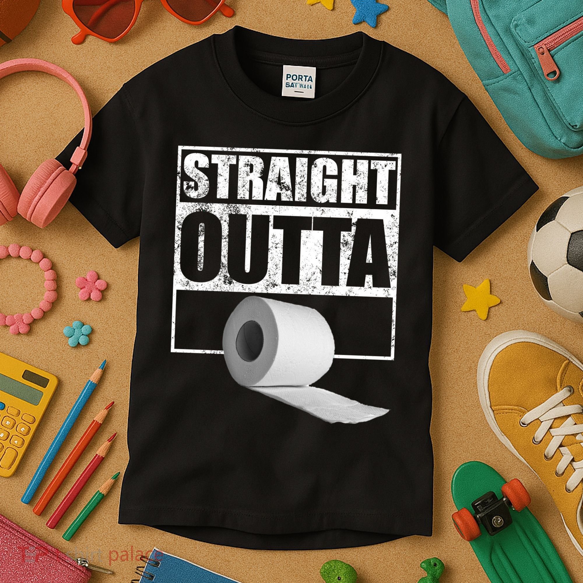 Straight Outta Toilet Paper Kids T-Shirt