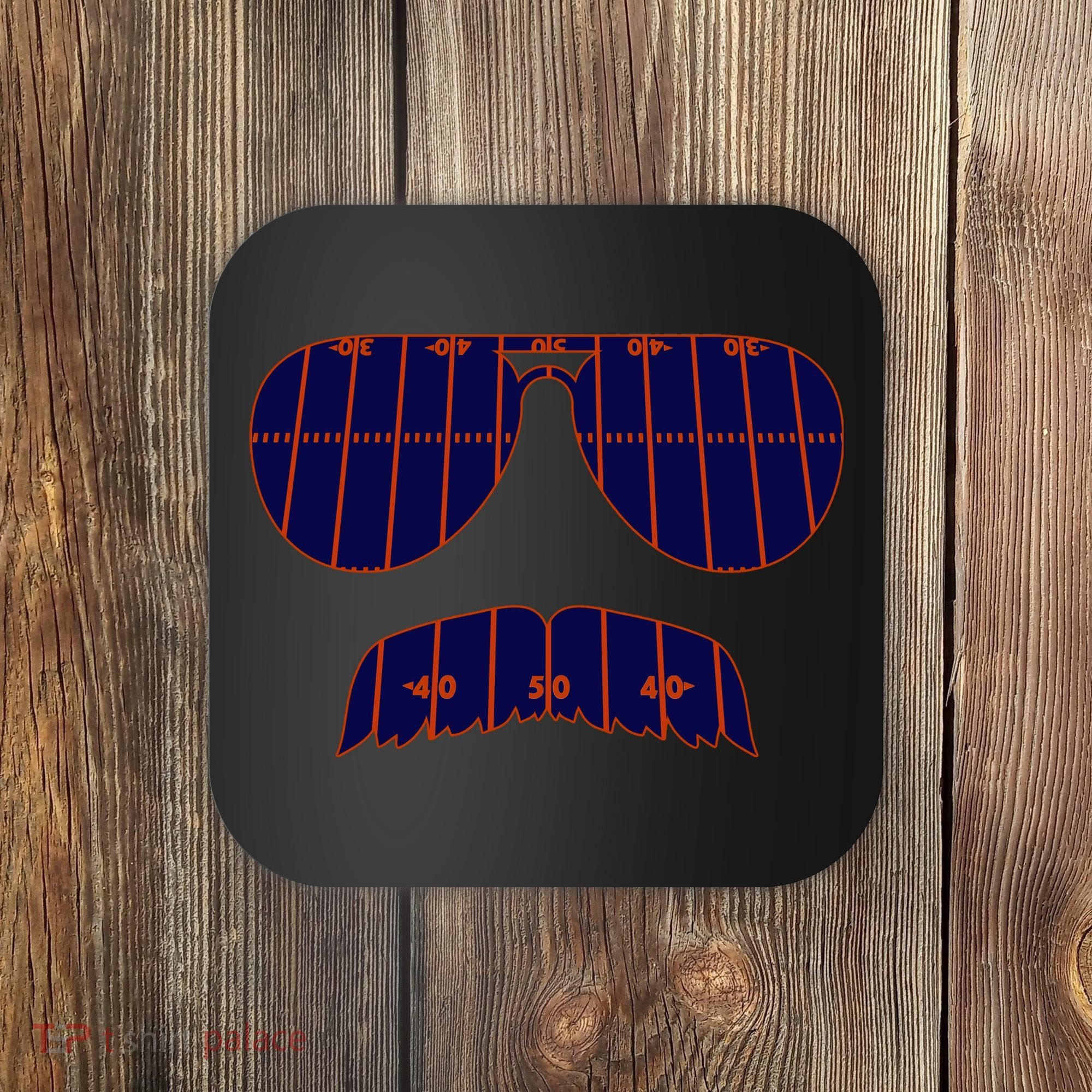 Strange Cargo Football Ditka Glasses And Stache Coaster