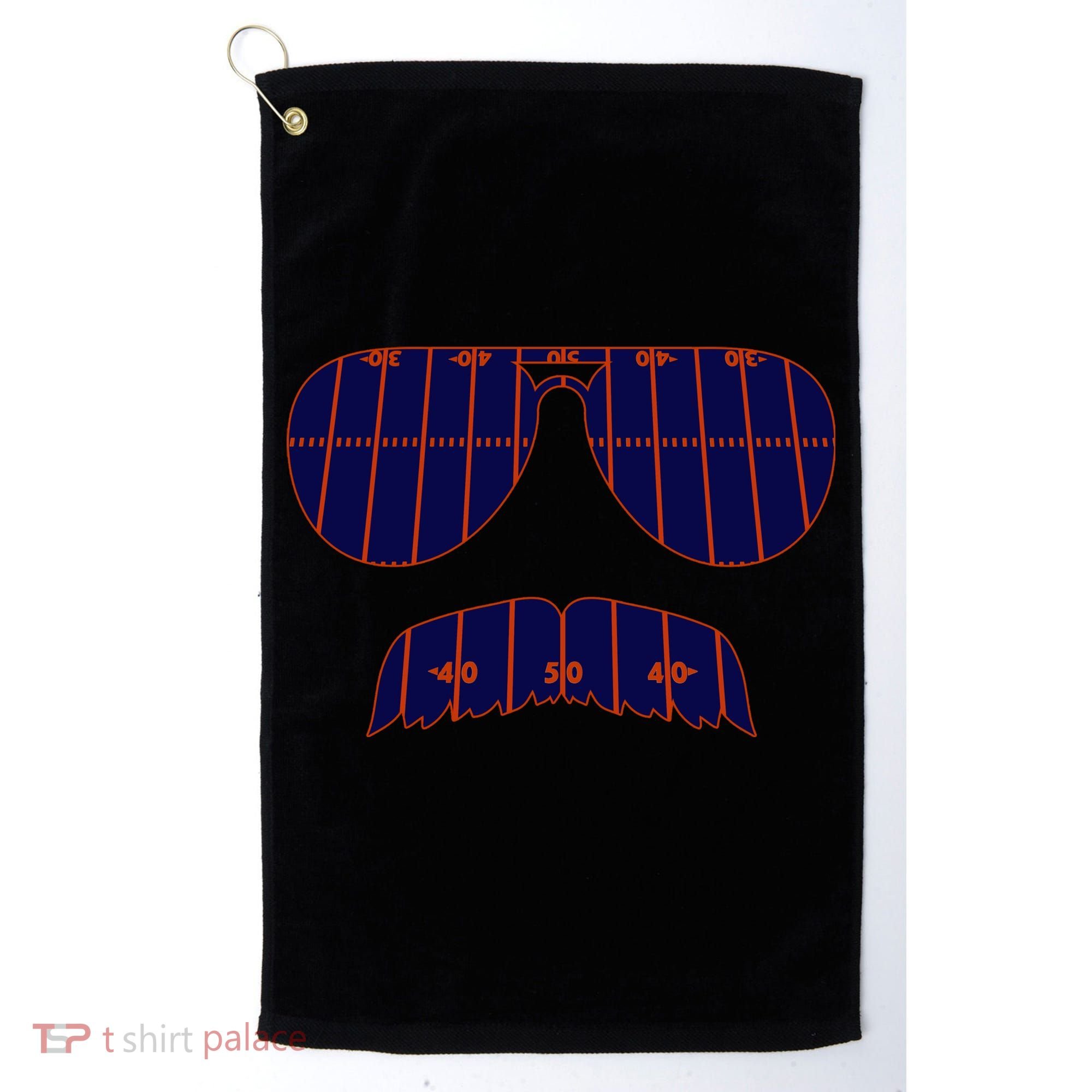 Strange Cargo Football Ditka Glasses And Stache Golf Towel