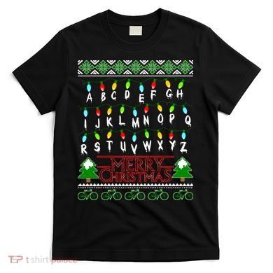 Strange Christmas Lights Alphabet Ugly Christmas Sweater Design T-Shirt