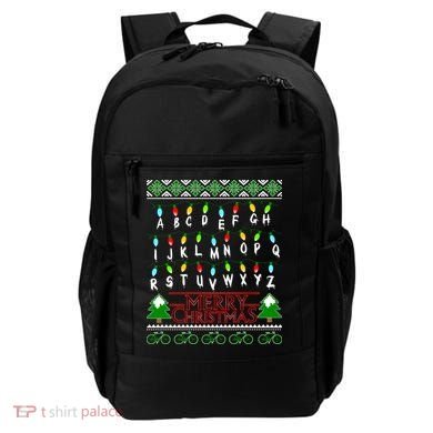 Strange Christmas Lights Alphabet Ugly Christmas Sweater Design Backpack