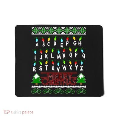 Strange Christmas Lights Alphabet Ugly Christmas Sweater Design Mousepad
