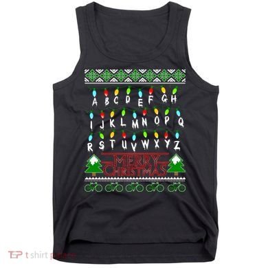 Strange Christmas Lights Alphabet Ugly Christmas Sweater Design Tank Top