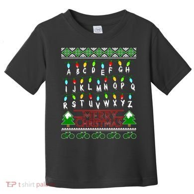 Strange Christmas Lights Alphabet Ugly Christmas Sweater Design Toddler T-Shirt