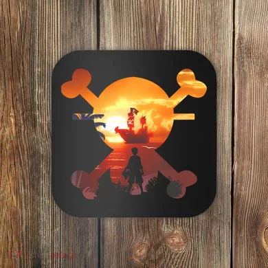 Straw Hat Prate Crew Crossbones Coaster