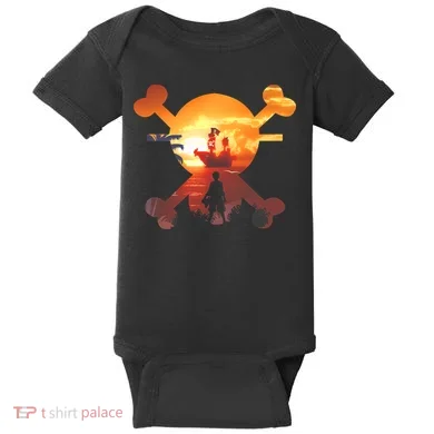 Straw Hat Prate Crew Crossbones Baby Bodysuit