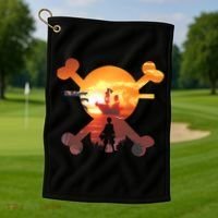Straw Hat Prate Crew Crossbones Golf Towel thumb 1