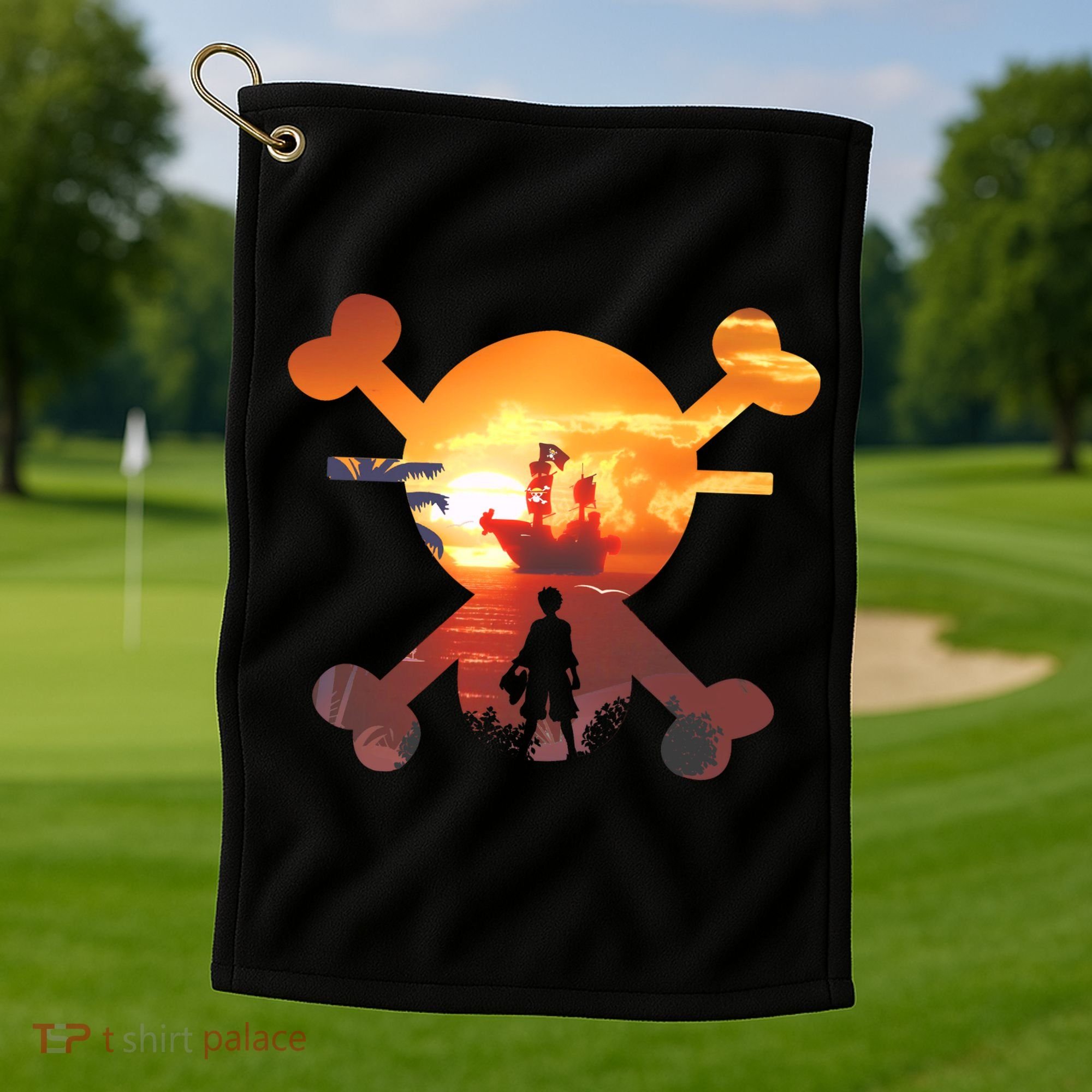 Straw Hat Prate Crew Crossbones Golf Towel