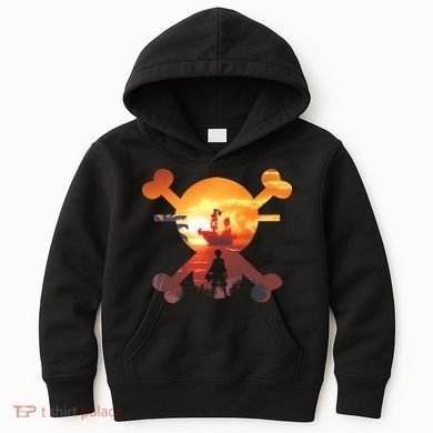 Straw Hat Prate Crew Crossbones Kids Hoodie