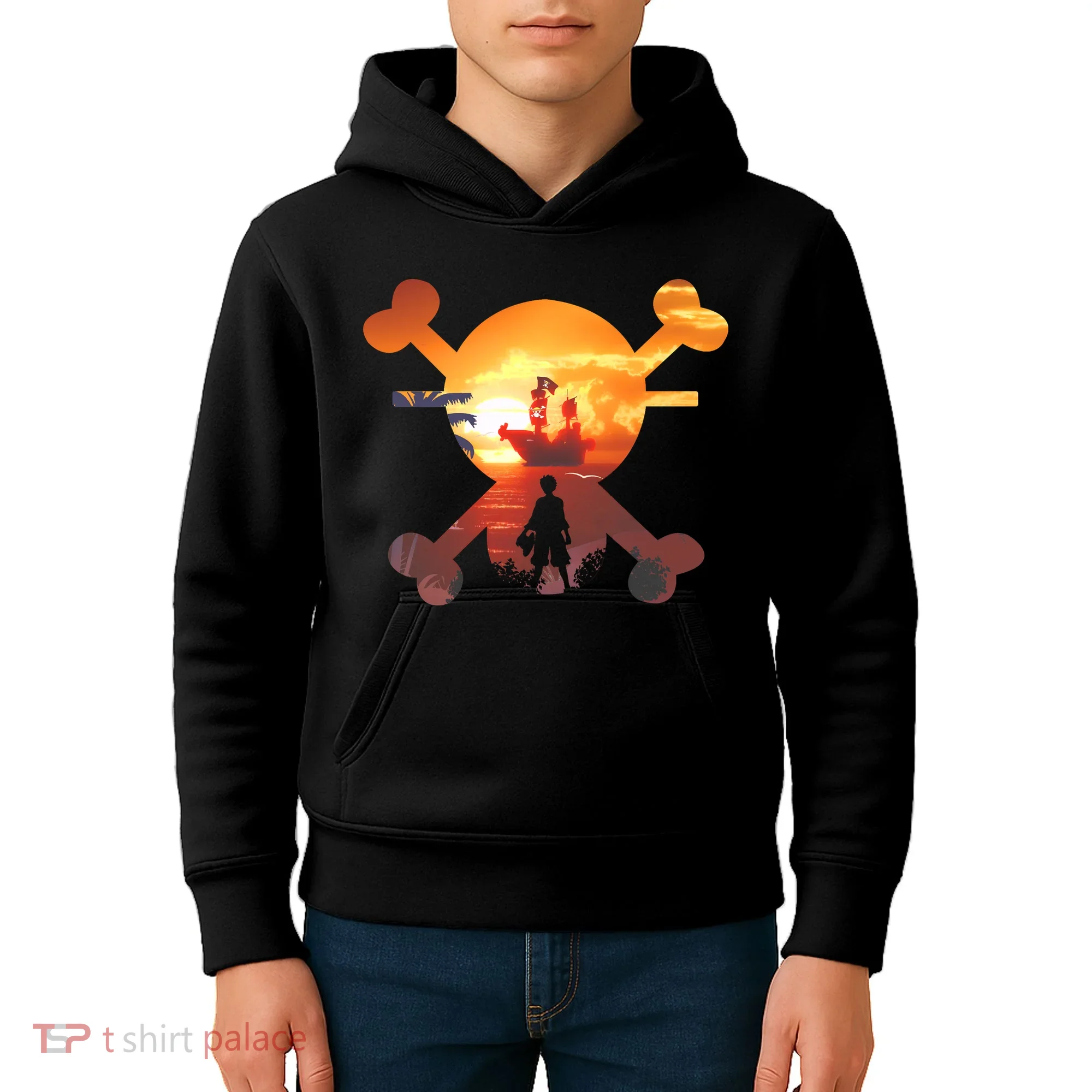 Straw Hat Prate Crew Crossbones Kids Hoodie