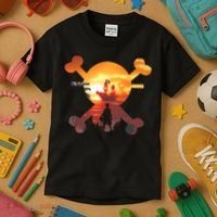 Straw Hat Prate Crew Crossbones Kids T-Shirt thumb 3