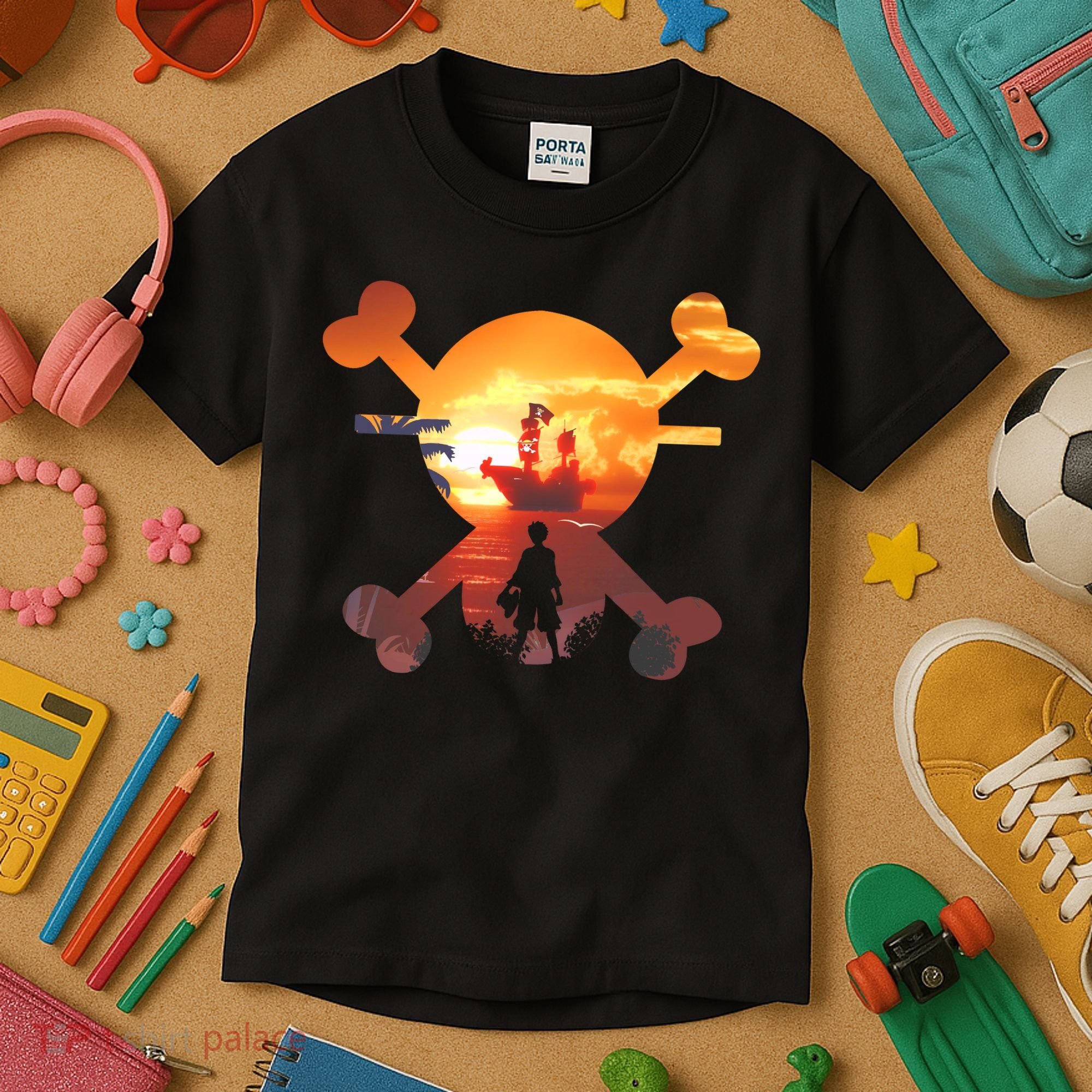 Straw Hat Prate Crew Crossbones Kids T-Shirt