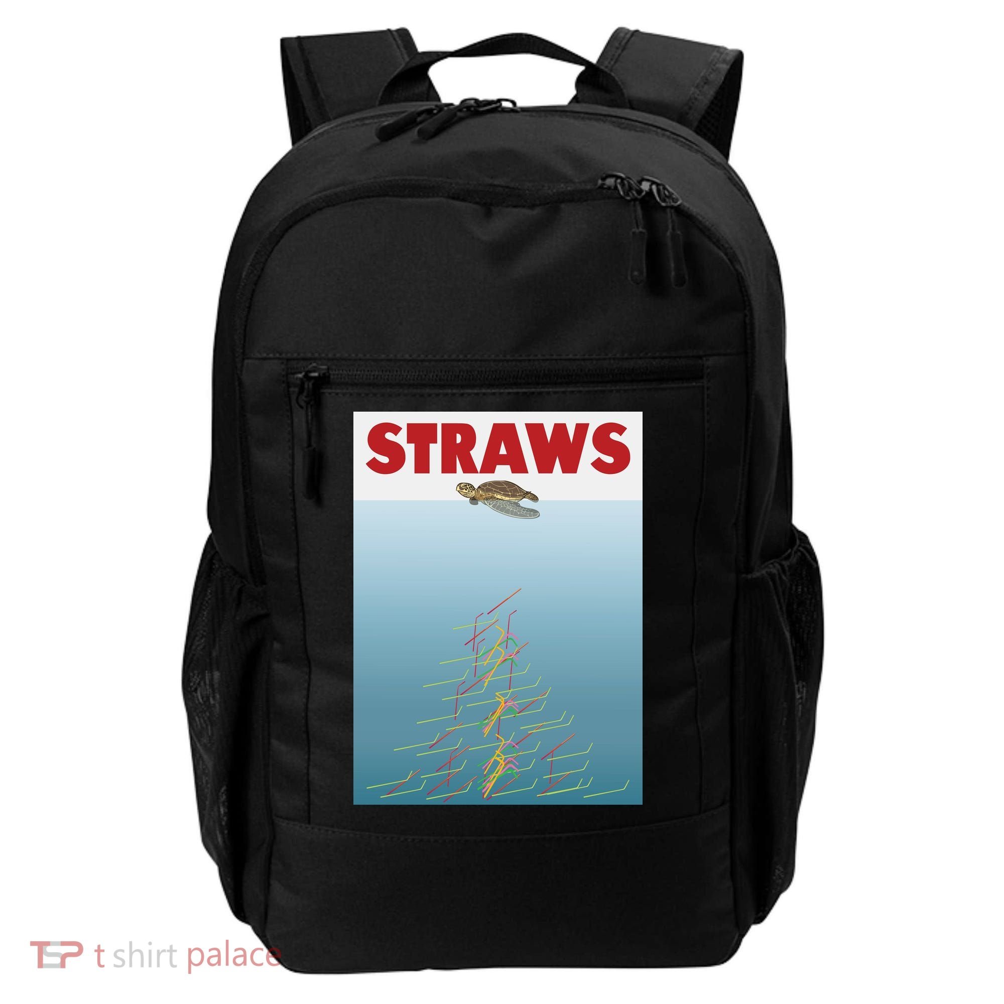 Straws Suck End Plastic Pollution Backpack
