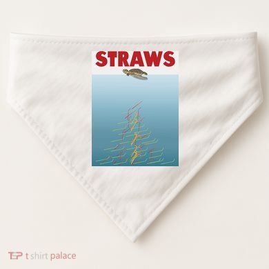 Straws Suck End Plastic Pollution USA-Made Doggie Bandana