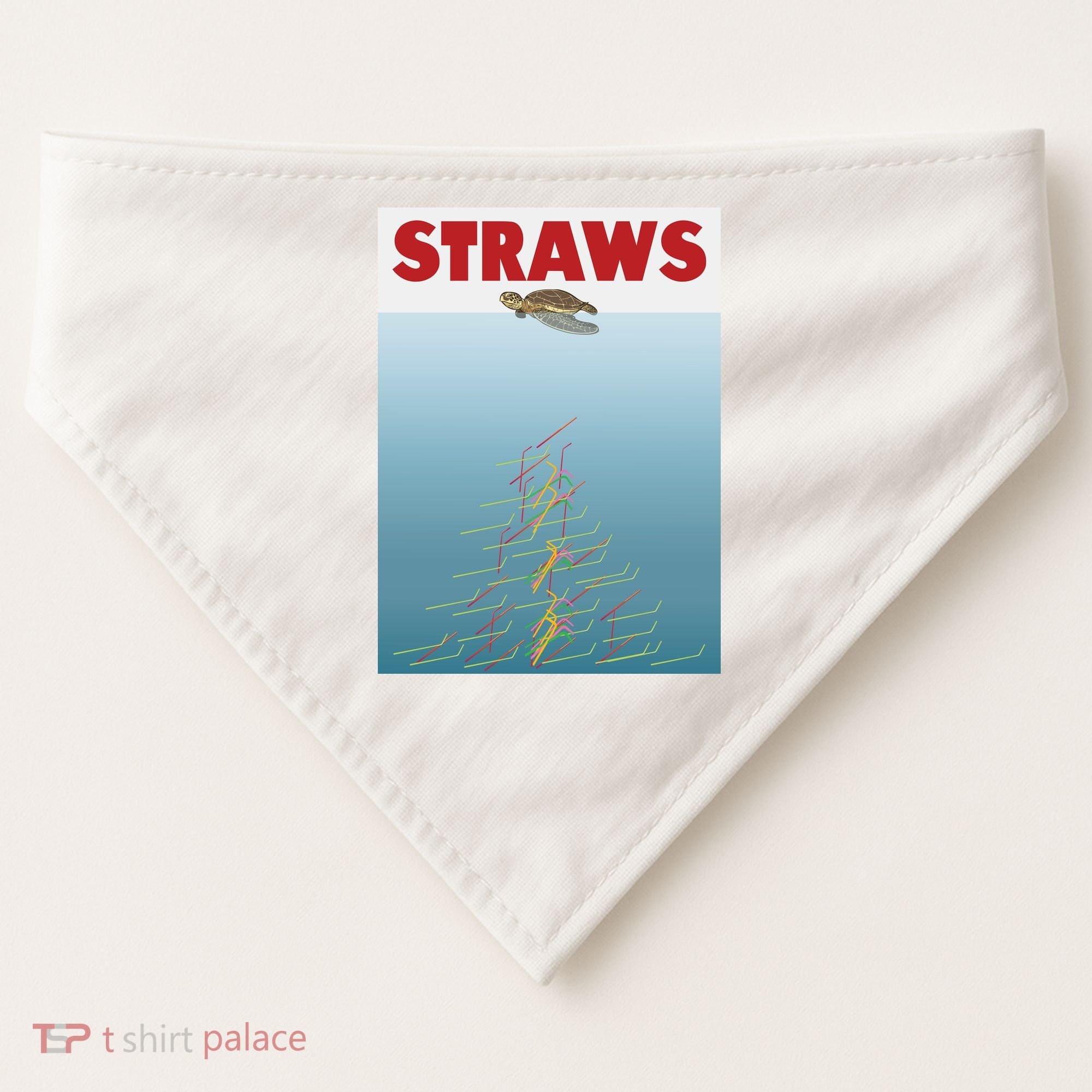 Straws Suck End Plastic Pollution USA-Made Doggie Bandana
