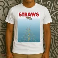 Straws Suck End Plastic Pollution T-Shirt thumb 3