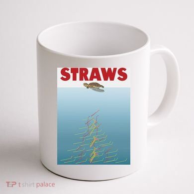 Straws Suck End Plastic Pollution Coffee Mug back